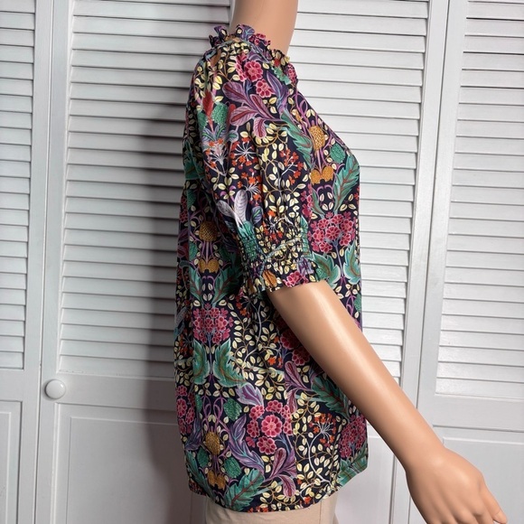 LIBERTY X J.CREW Multicolor Floral Blouse Size Small - Picture 3 of 8
